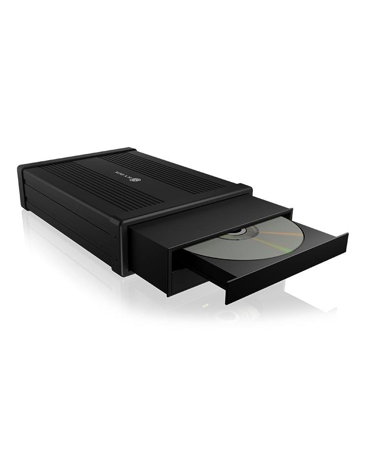 IB-525-U3, Gehäuse für 1x 5,25" SATA DVD/Blue-Ray Laufwerk, schwarz