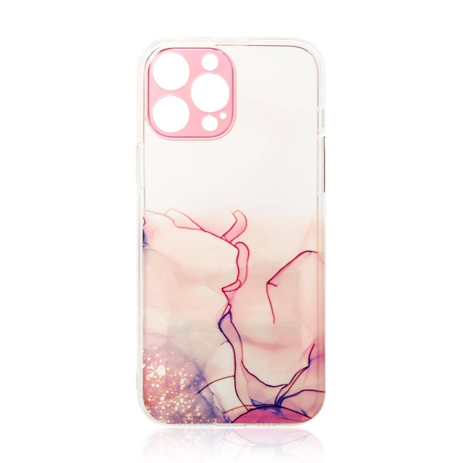 Design "Marble" Case Handy-Hülle Cover mit Marmormuster Kameraschutz kompatibel mit iPhone 13 Pro Max Pink