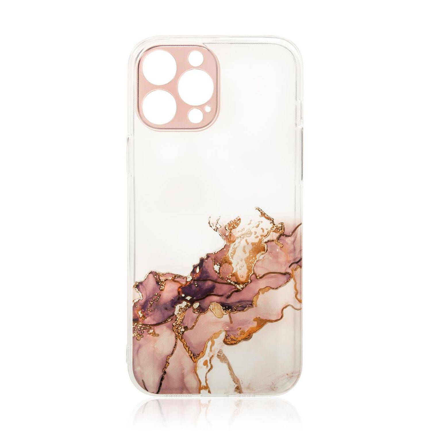 Design "Marble" Case Handy-Hülle Cover mit Marmormuster Kameraschutz kompatibel mit iPhone 13 Pro Max Braun
