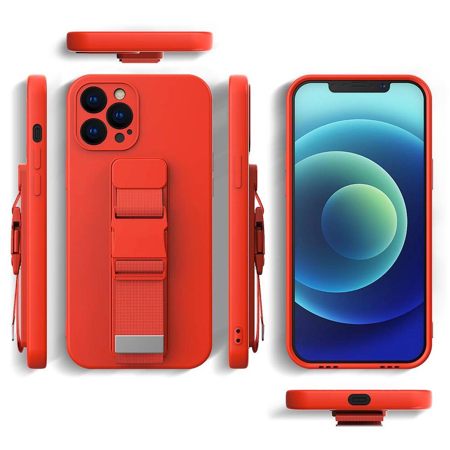 Rope Case Handy Hülle mit Lanyard Umhängen Sport Handykette Bauch Arm kompatibel mit Samsung Galaxy A33 5G Dunkelblau