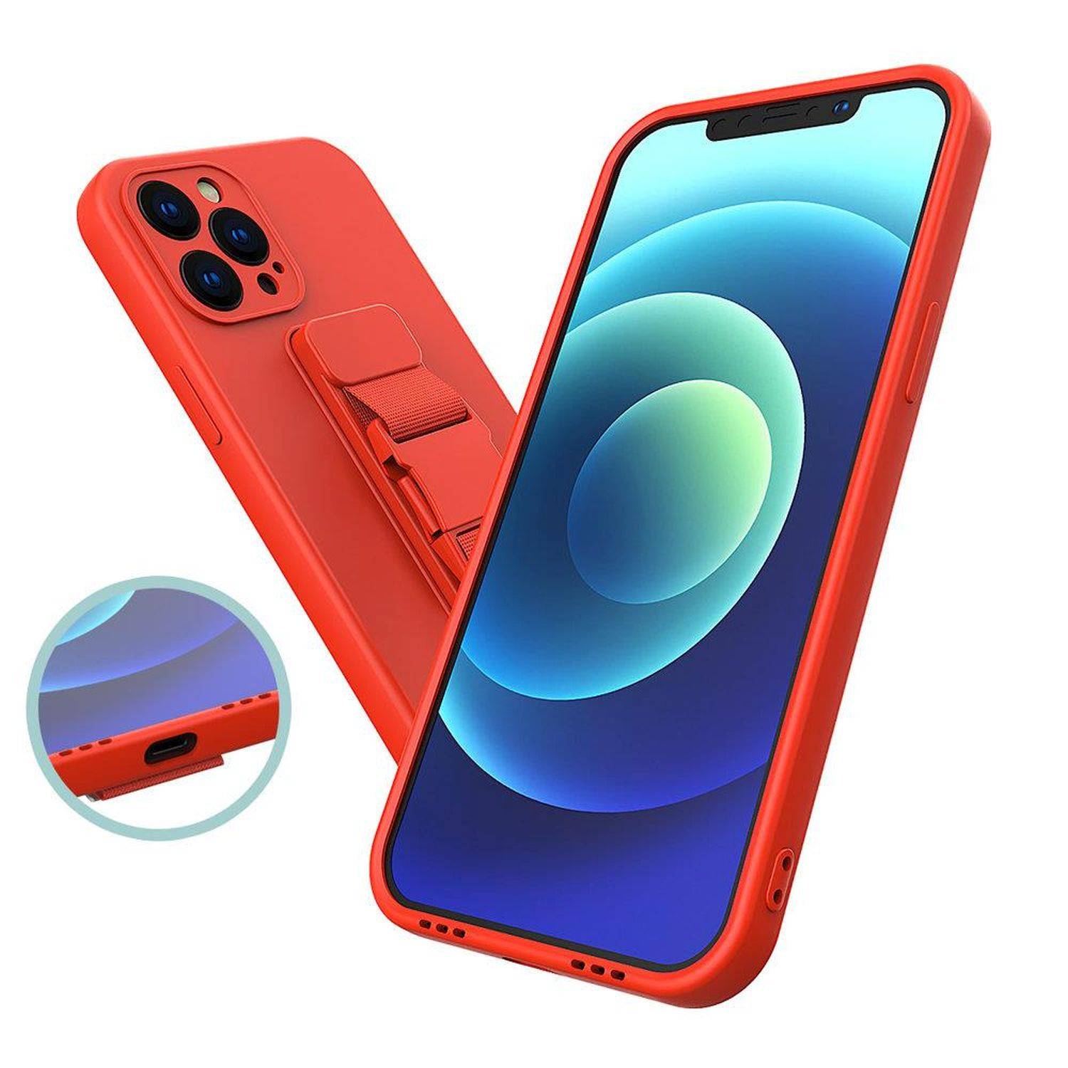 Rope Case Handy Hülle mit Lanyard Umhängen Sport Handykette Bauch Arm kompatibel mit Samsung Galaxy A33 5G Dunkelblau
