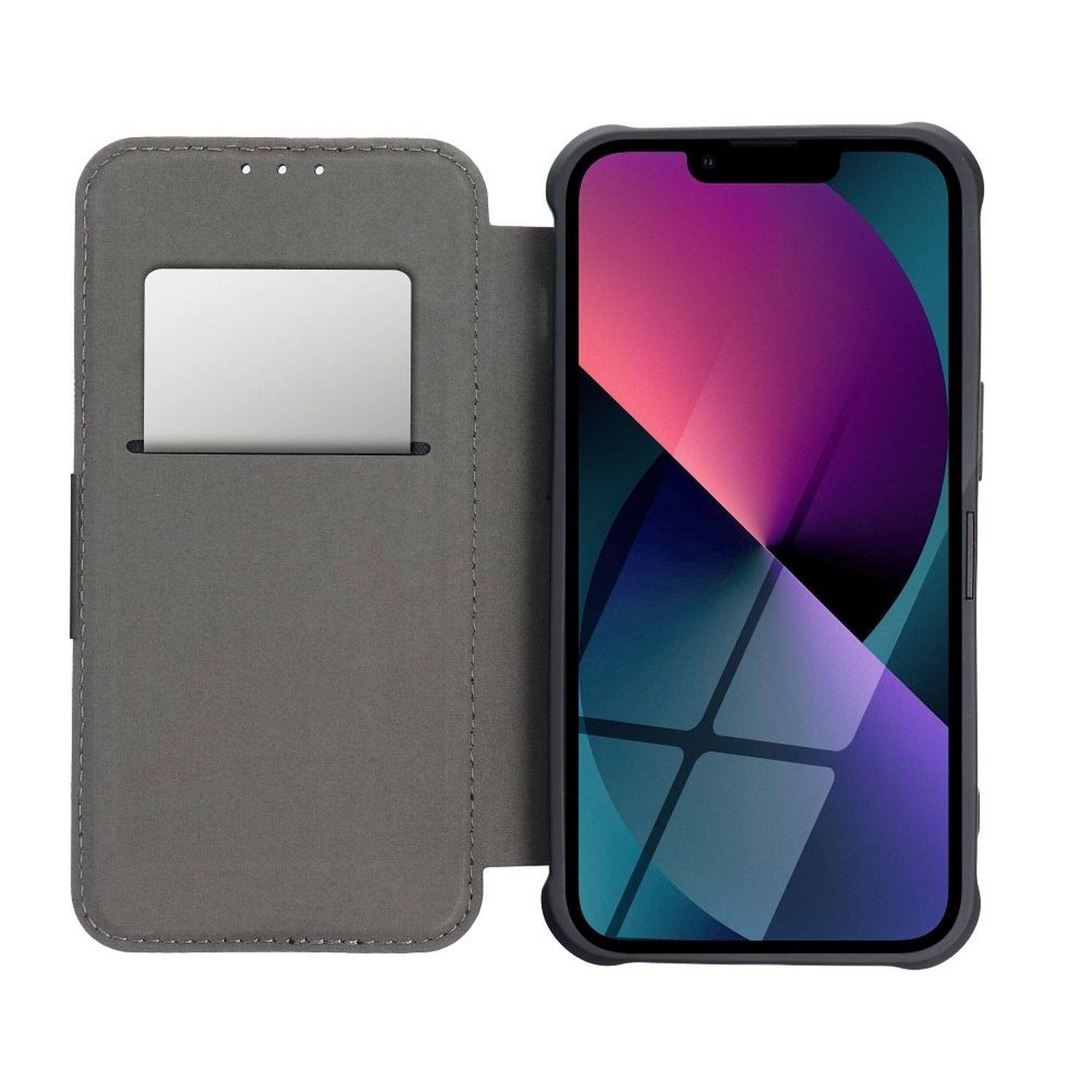 Handy Tasche "Razor" Buchtasche Hülle Magnet Carbon-Cover Kameraschutz kompatibel mit Samsung Galaxy A13 4G Schwarz