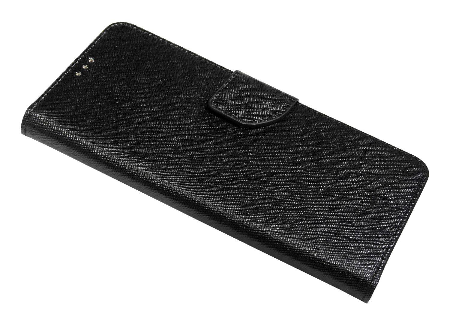 Buch Tasche "Fancy" kompatibel mit MOTOROLA MOTO G71 5G Handy Hülle Etui Brieftasche Schutzhülle mit Standfunktion, Kartenfach Schwarz