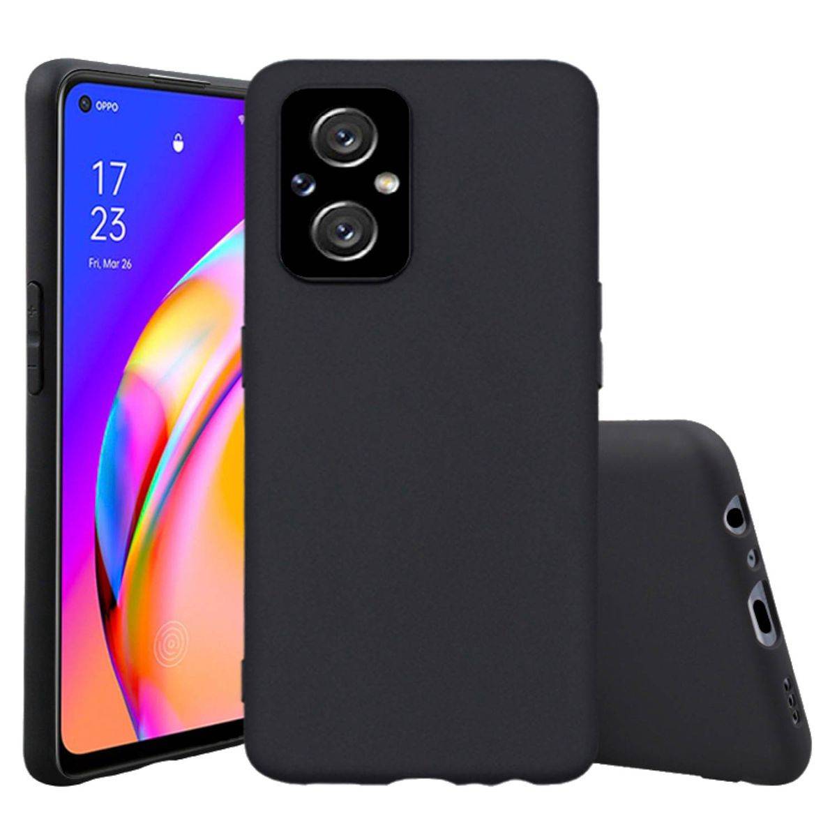 Für Oppo Reno 8 Lite Silikoncase TPU Schutz Schwarz Handy Tasche Hülle Cover Etuis
