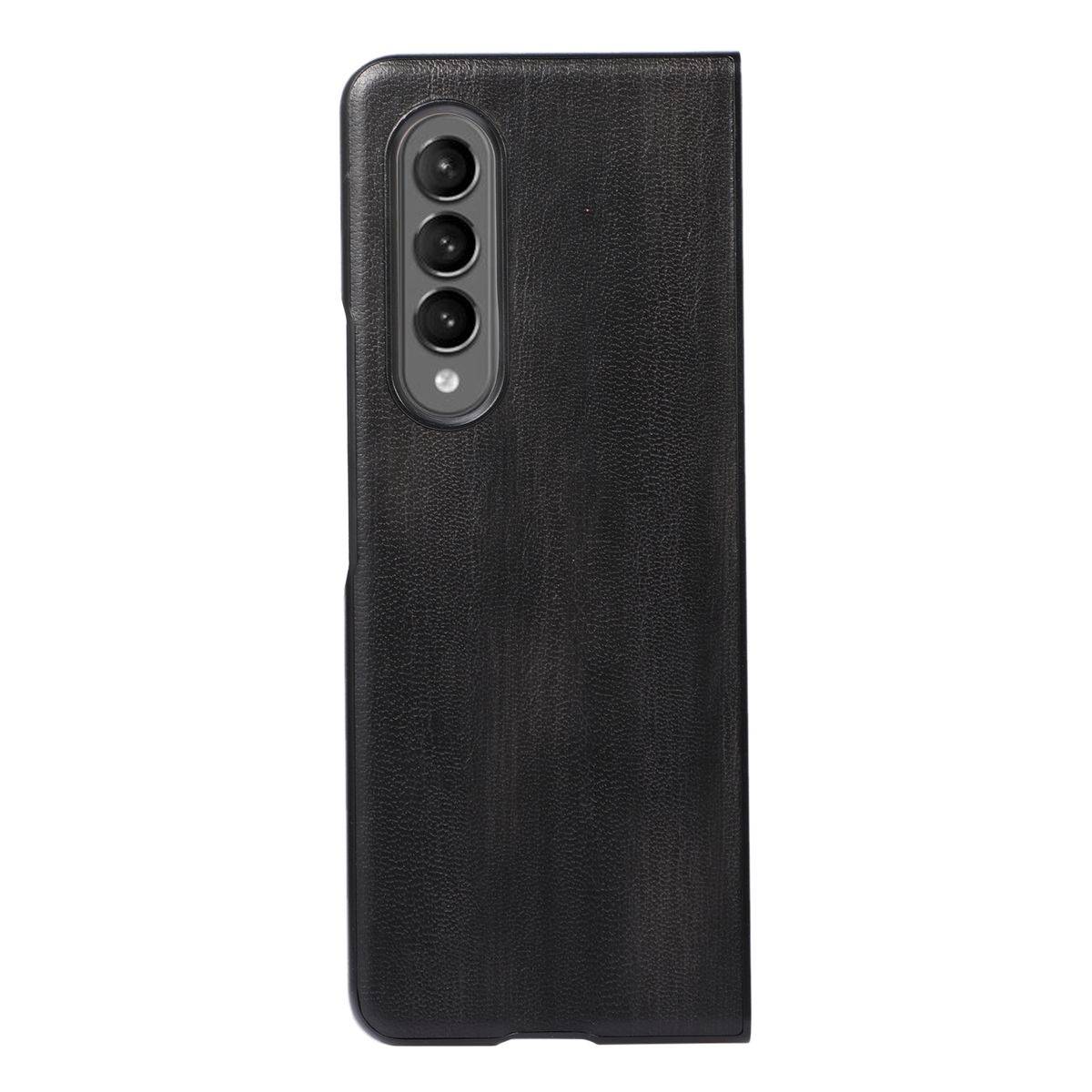 Für Samsung Galaxy Z Fold4 5G Kunstleder / Kunststoff Handy Tasche Hülle Etuis Schwarz