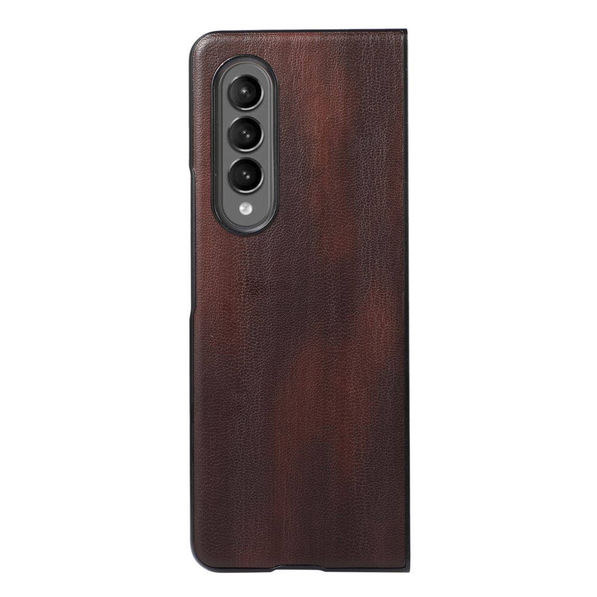 Für Samsung Galaxy Z Fold4 5G Kunstleder / Kunststoff Handy Tasche Hülle Etuis Coffee