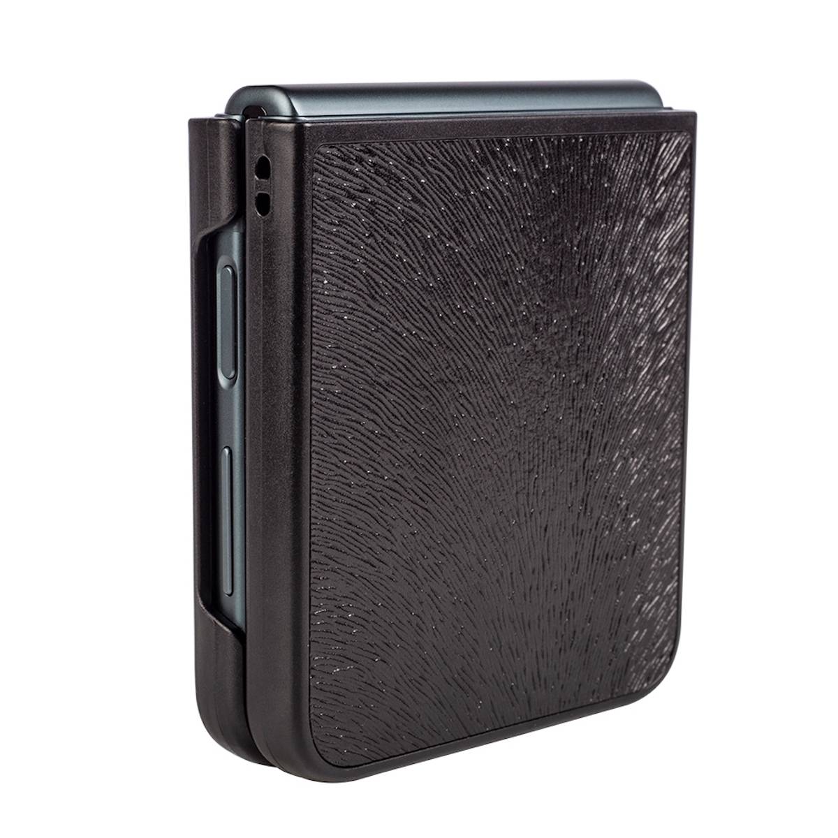Für Samsung Galaxy Z Flip4 5G Kunstleder / Kunststoff Handy Tasche Hülle Etuis Schwarz