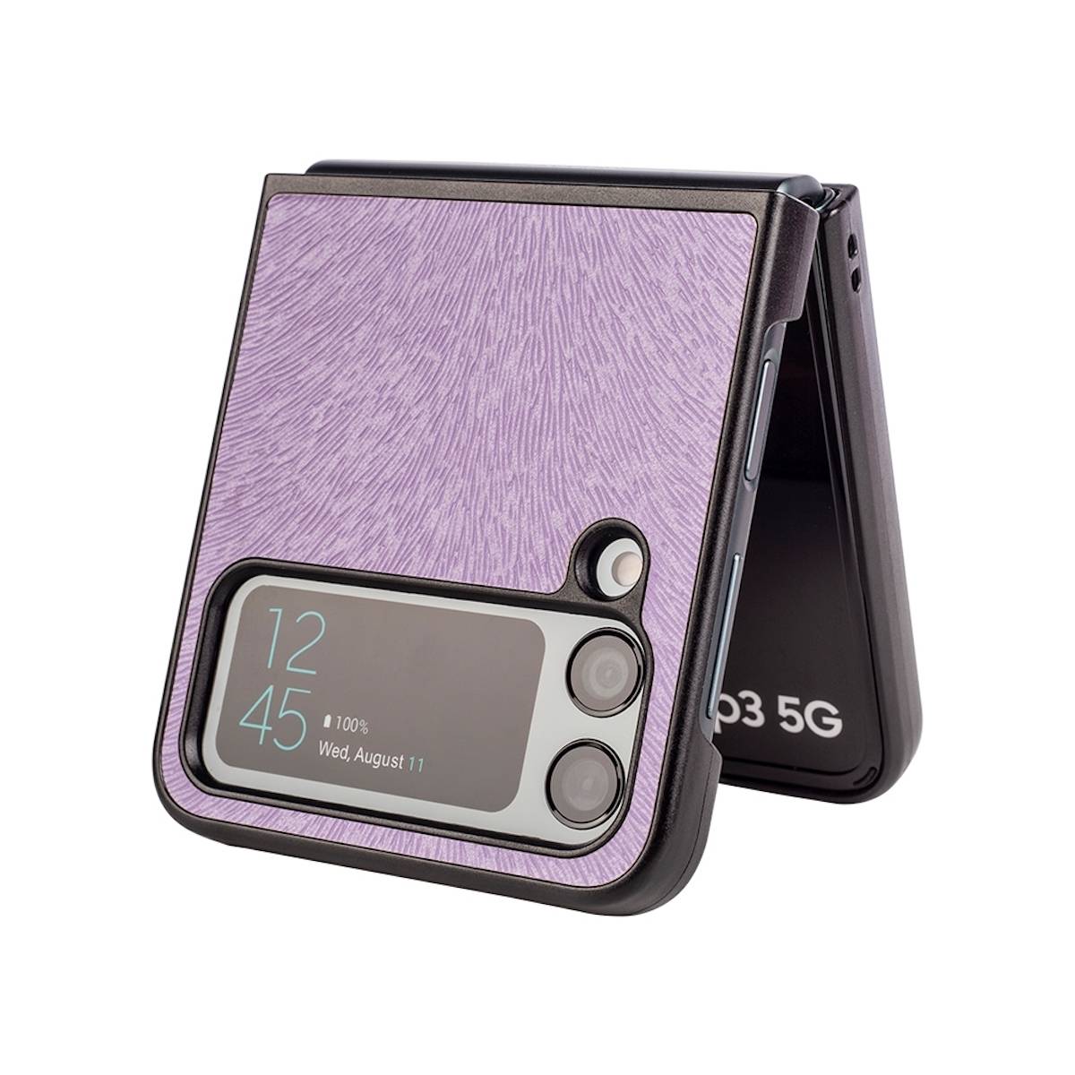 Für Samsung Galaxy Z Flip4 5G Kunstleder / Kunststoff Handy Tasche Hülle Etuis Lila