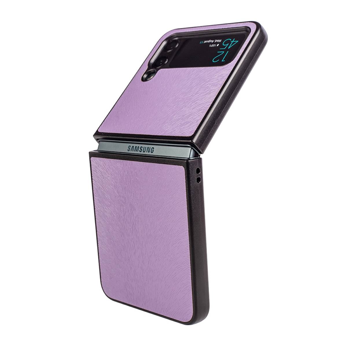 Für Samsung Galaxy Z Flip4 5G Kunstleder / Kunststoff Handy Tasche Hülle Etuis Lila