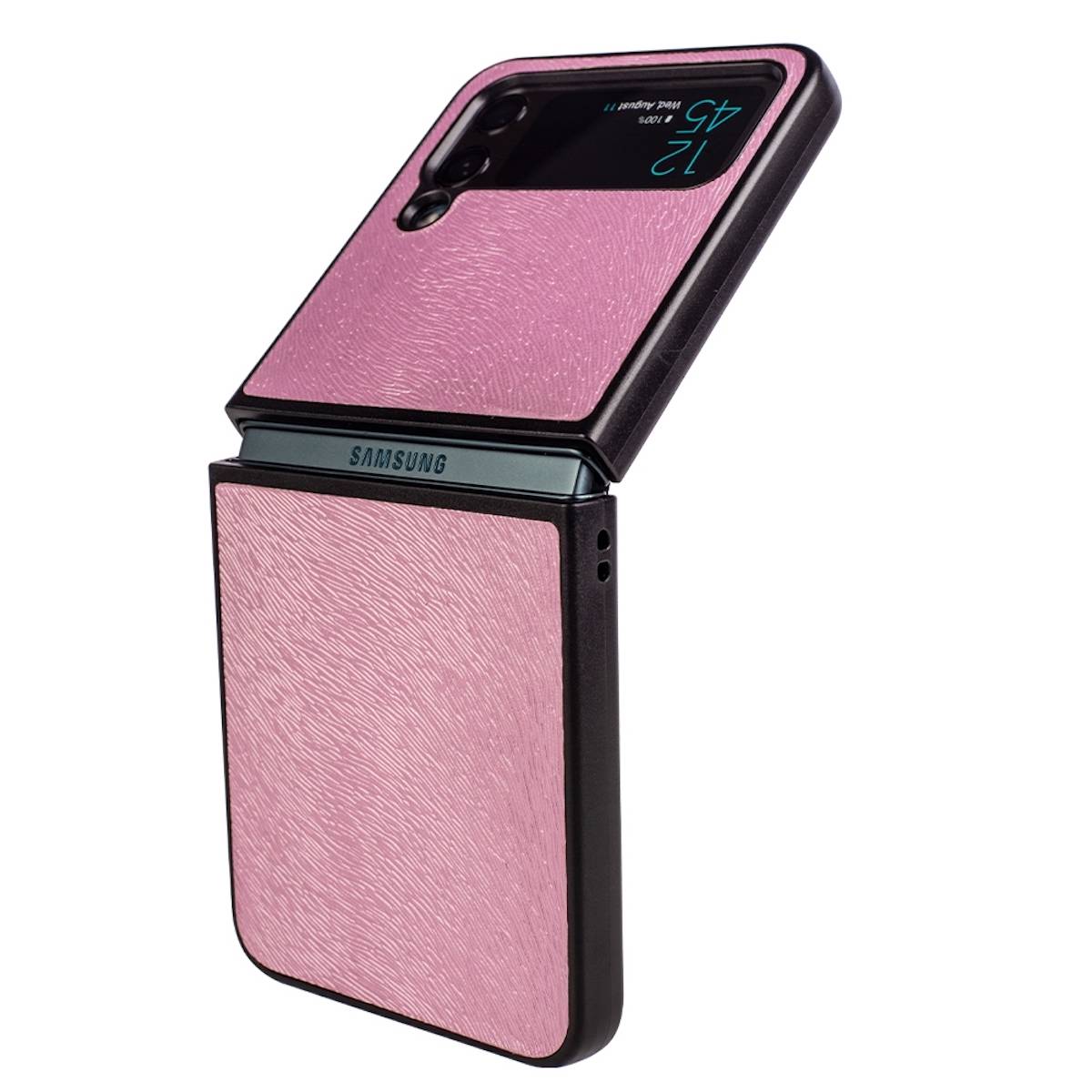 Für Samsung Galaxy Z Flip4 5G Kunstleder / Kunststoff Handy Tasche Hülle Etuis Rosa