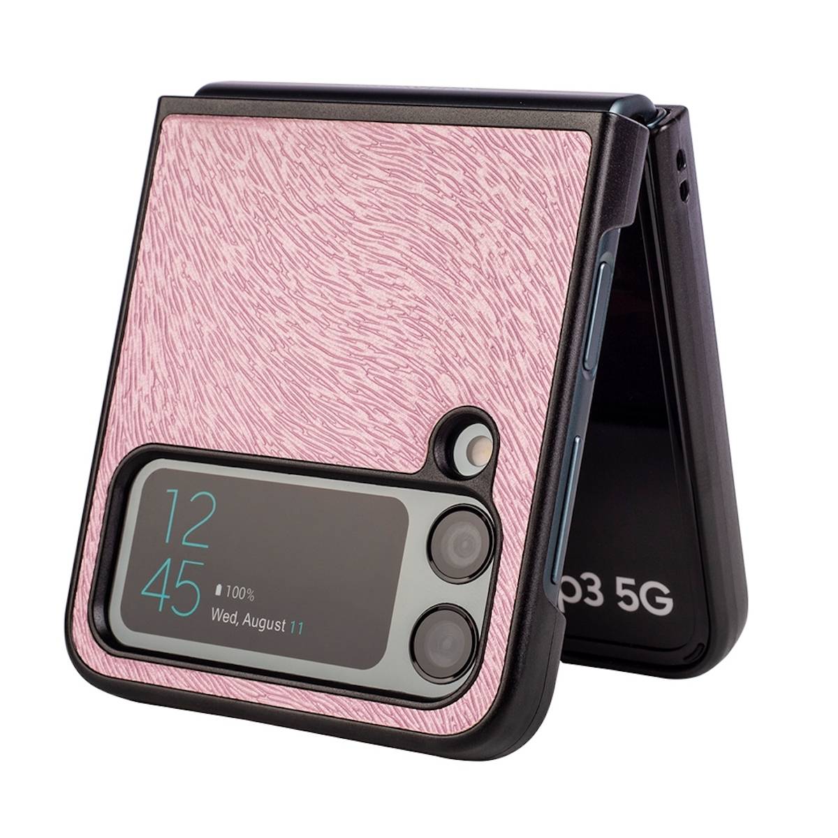 Für Samsung Galaxy Z Flip4 5G Kunstleder / Kunststoff Handy Tasche Hülle Etuis Rosa