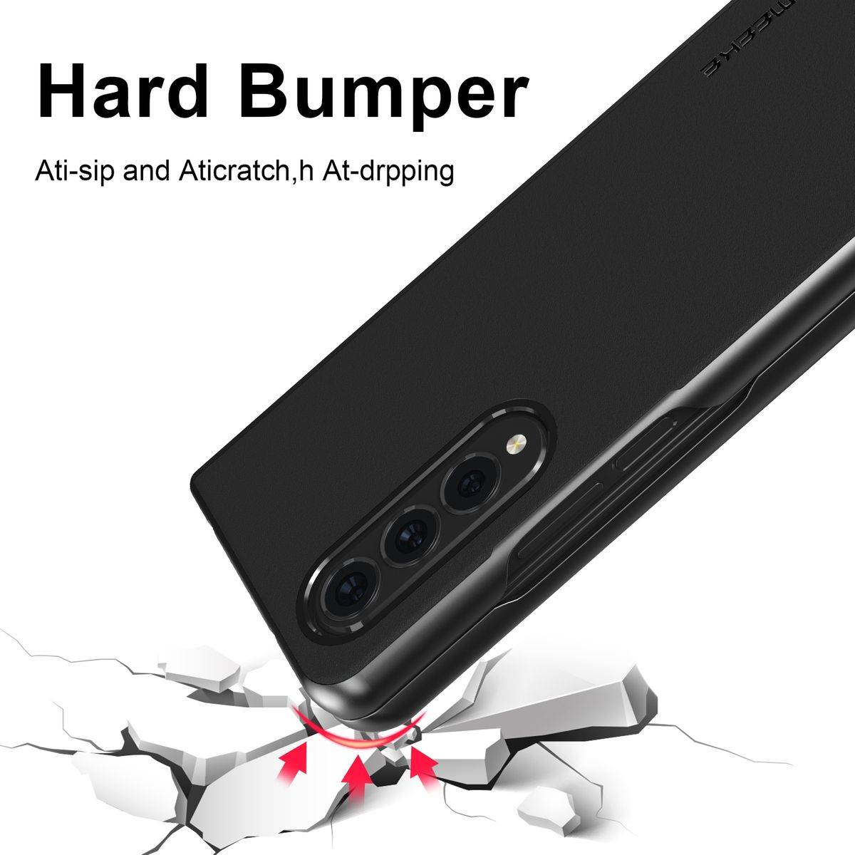 Für Samsung Galaxy Z Fold4 5G Kunstleder / Kunststoff Handy Tasche Hülle Etuis Schwarz