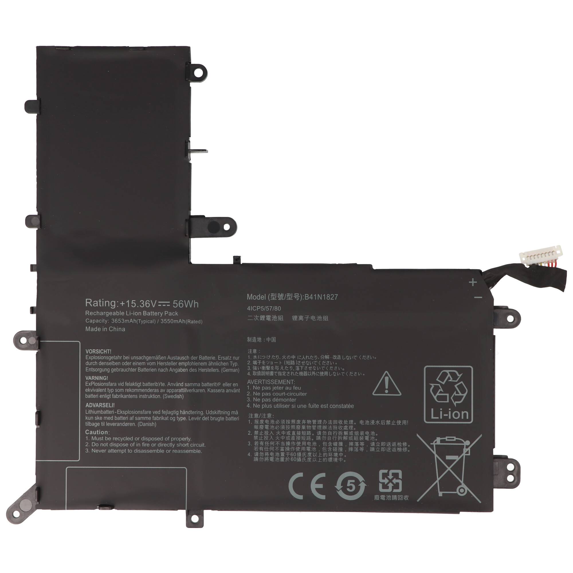 Akku passend für ASUS ZenBook Flip 15 UX562FA, Li-Polymer, 15,36V, 3650mAh, 56Wh