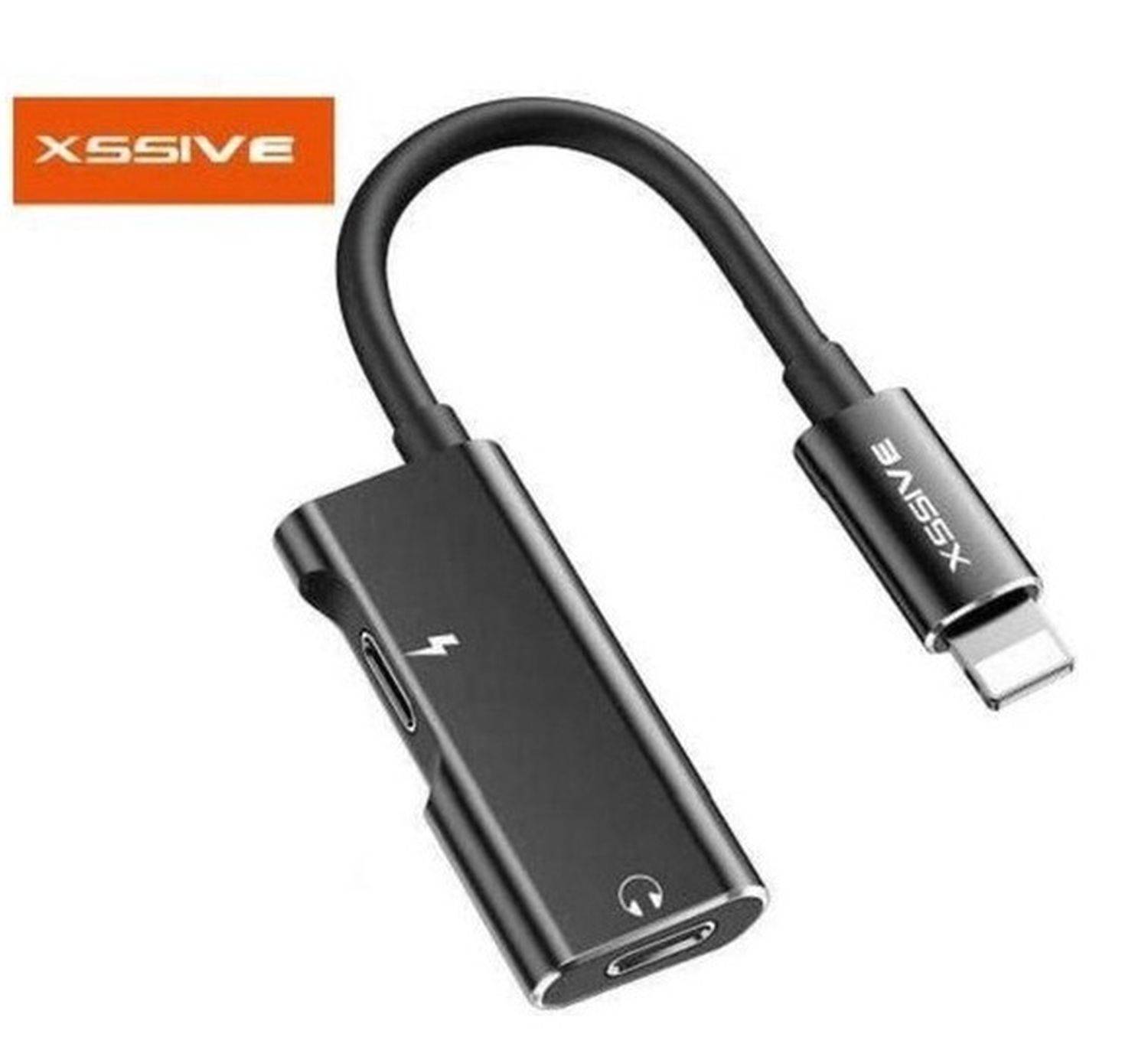 Xssive Digital Audio Converter Adapter Splitter 2x iPhone Anschluss kompatibel mit iPhone schwarz