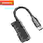 Xssive Adapter Audio Konverter Typ-C auf Minijack 3.5mm + Typ-C Adapter Anschluss Converter schwarz