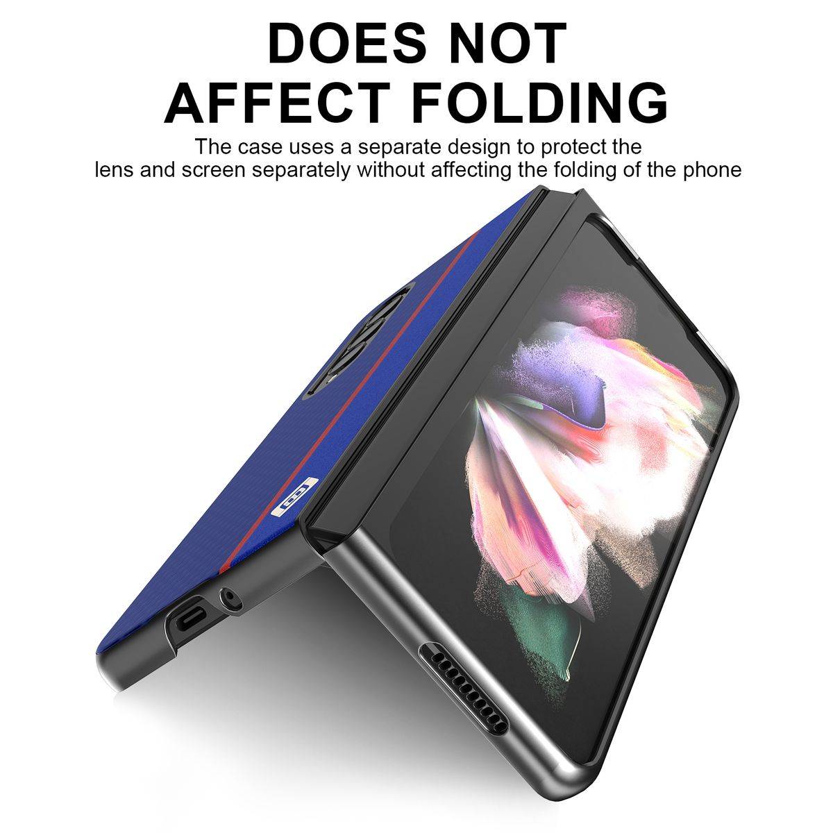 Für Samsung Galaxy Z Fold4 5G Carbon Kunststoff Handy Tasche Hülle Etuis Blau