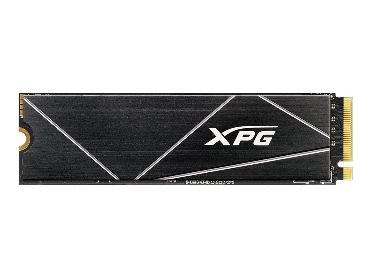 XPG M.2 Solid-State-Laufwerk mit schwarzem Kühlkörper, auf weißem Hintergrund dargestellt.
