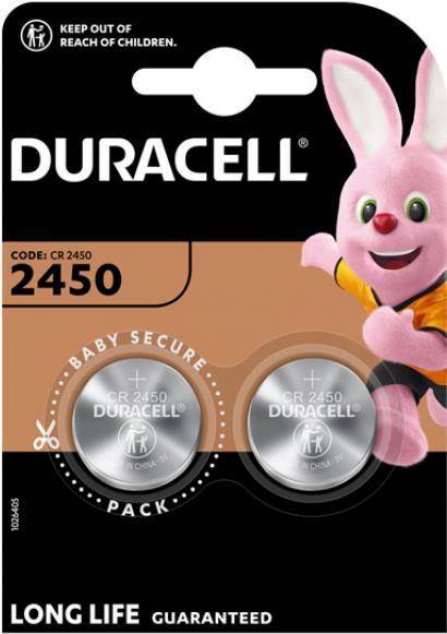 Duracell Batterie Lithium Knopfzelle CR2450 3V - Electronics - Retail Blister (2