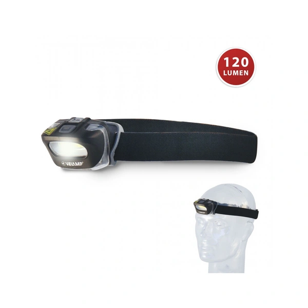 Velamp ZEUS Stirnleuchte, COB 3W, 120 Lumen, blendfreies Streulicht, mit Schalter, Lieferung ohne Batterien Velamp ZEUS Stirnleuchte, COB 3W, 120 Lumen, blendfreies Streulicht, mit Schalter, Lieferung ohne Batterien