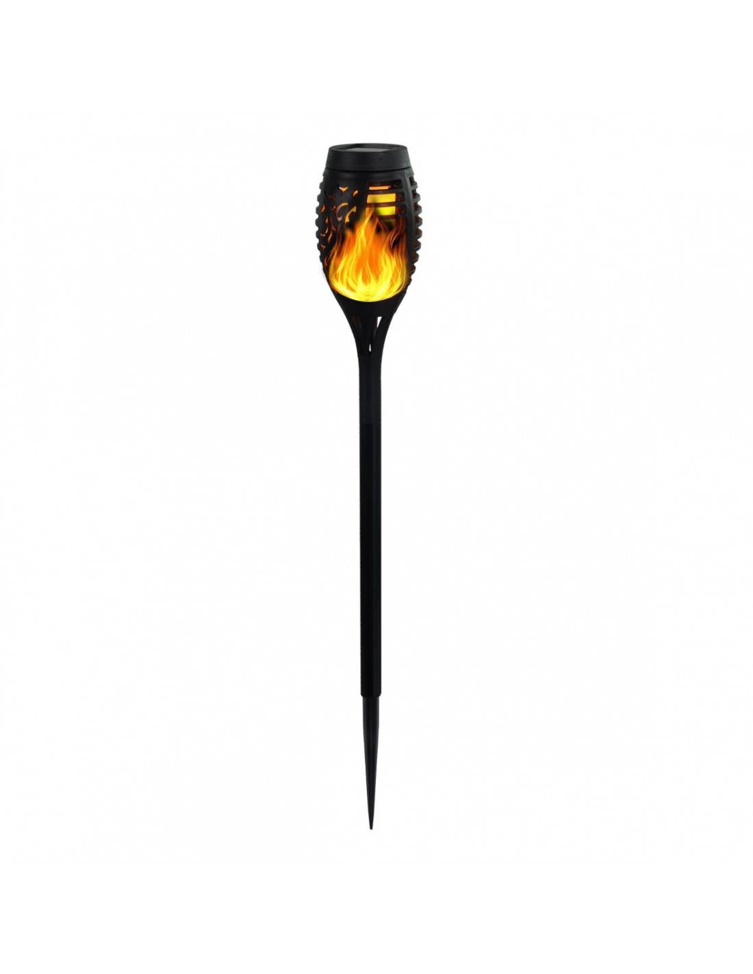 Velamp OLYMPIA, Solar-Gartenpfahl 51cm mit Flammen-Effekt, solarbetriebene LED-Leuchte