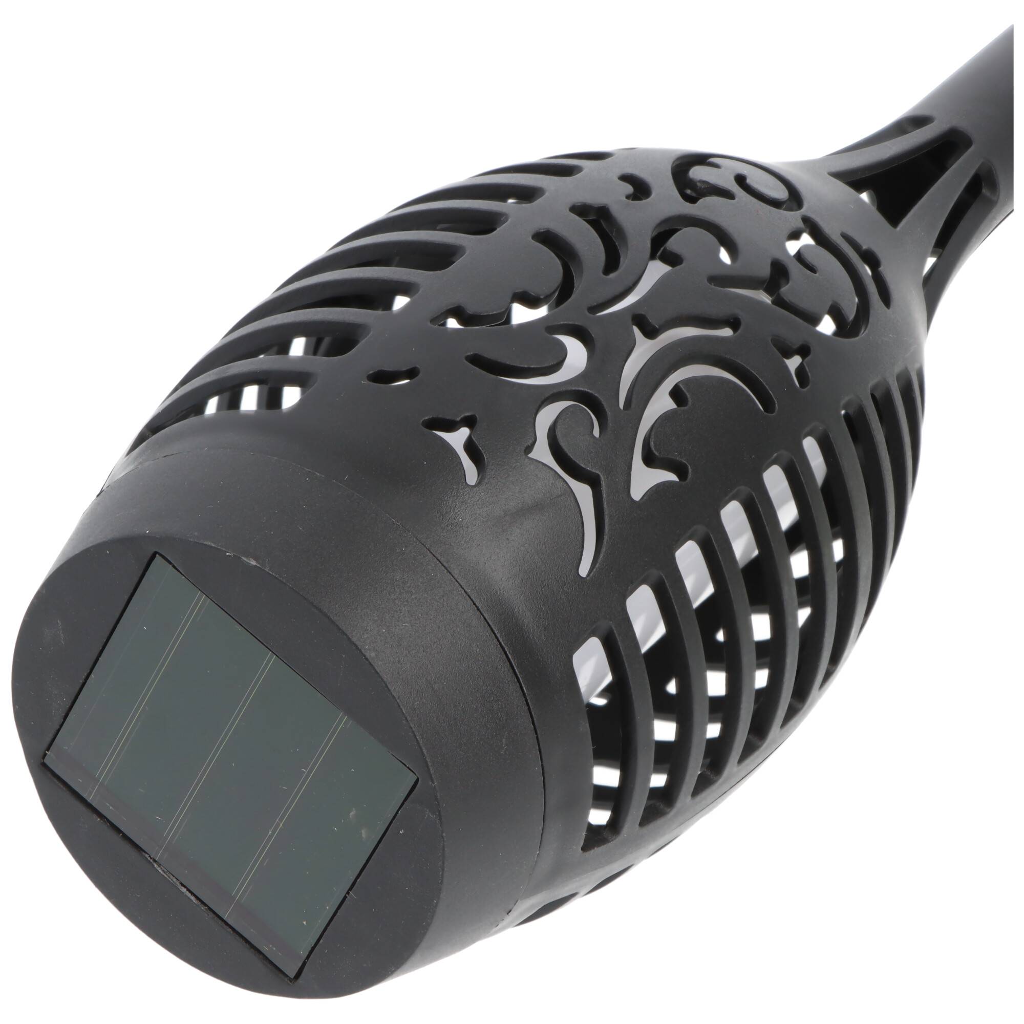 Velamp OLYMPIA, Solar-Gartenpfahl 51cm mit Flammen-Effekt, solarbetriebene LED-Leuchte