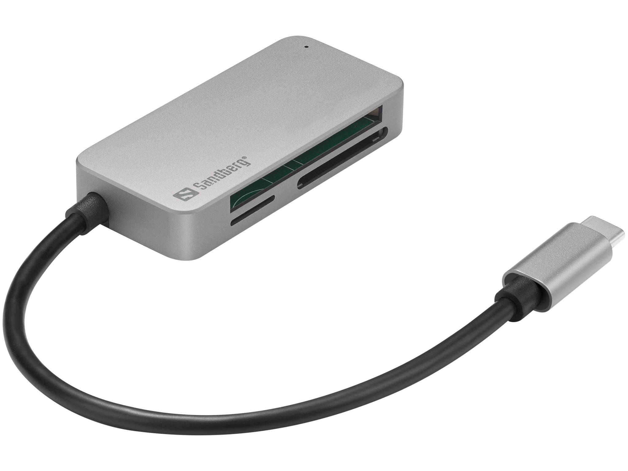 SANDBERG USB-C Multi Card Reader Pro - Kartenleser (CF, microSD, MMC, SD, SDHC, SDXC, TransFlash)