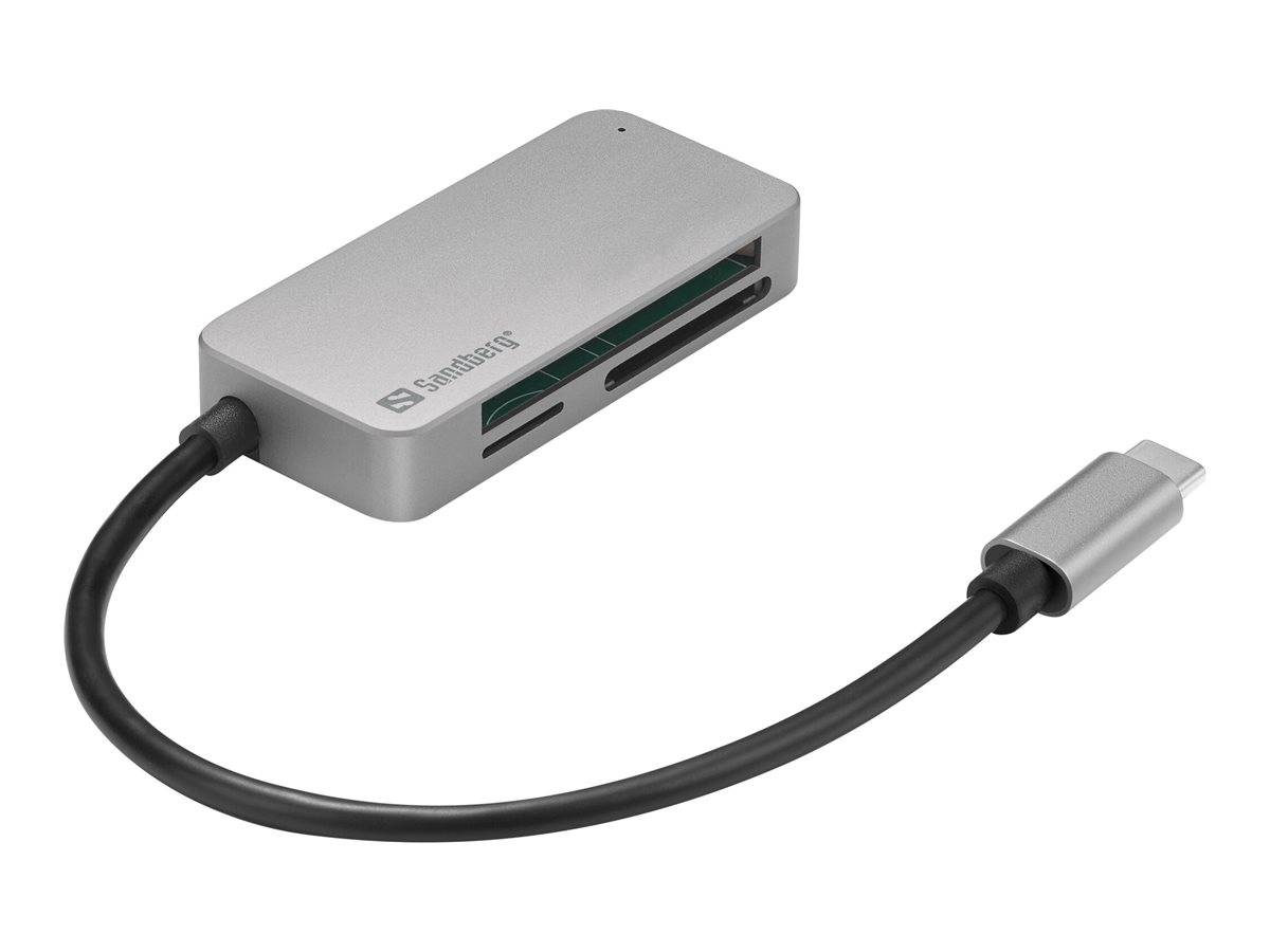 SANDBERG USB-C Multi Card Reader Pro - Kartenleser (CF, microSD, MMC, SD, SDHC, SDXC, TransFlash)