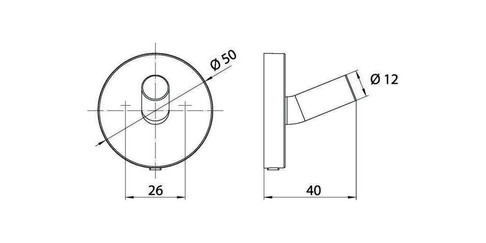 EMCO Haken ROUND 40mm chrom
