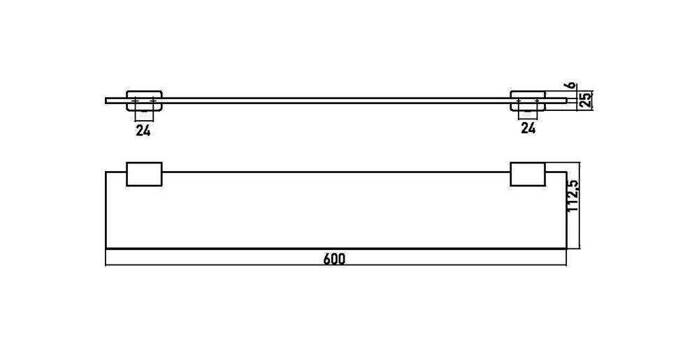 EMCO Ablage LOFT Kristallglas satiniert, 600mm chrom