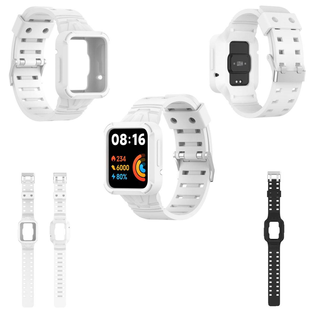 Für Xiaomi Poco Watch Kunststoff / Silikon Sport Ersatz Armband Band Weiß Uhr Neu