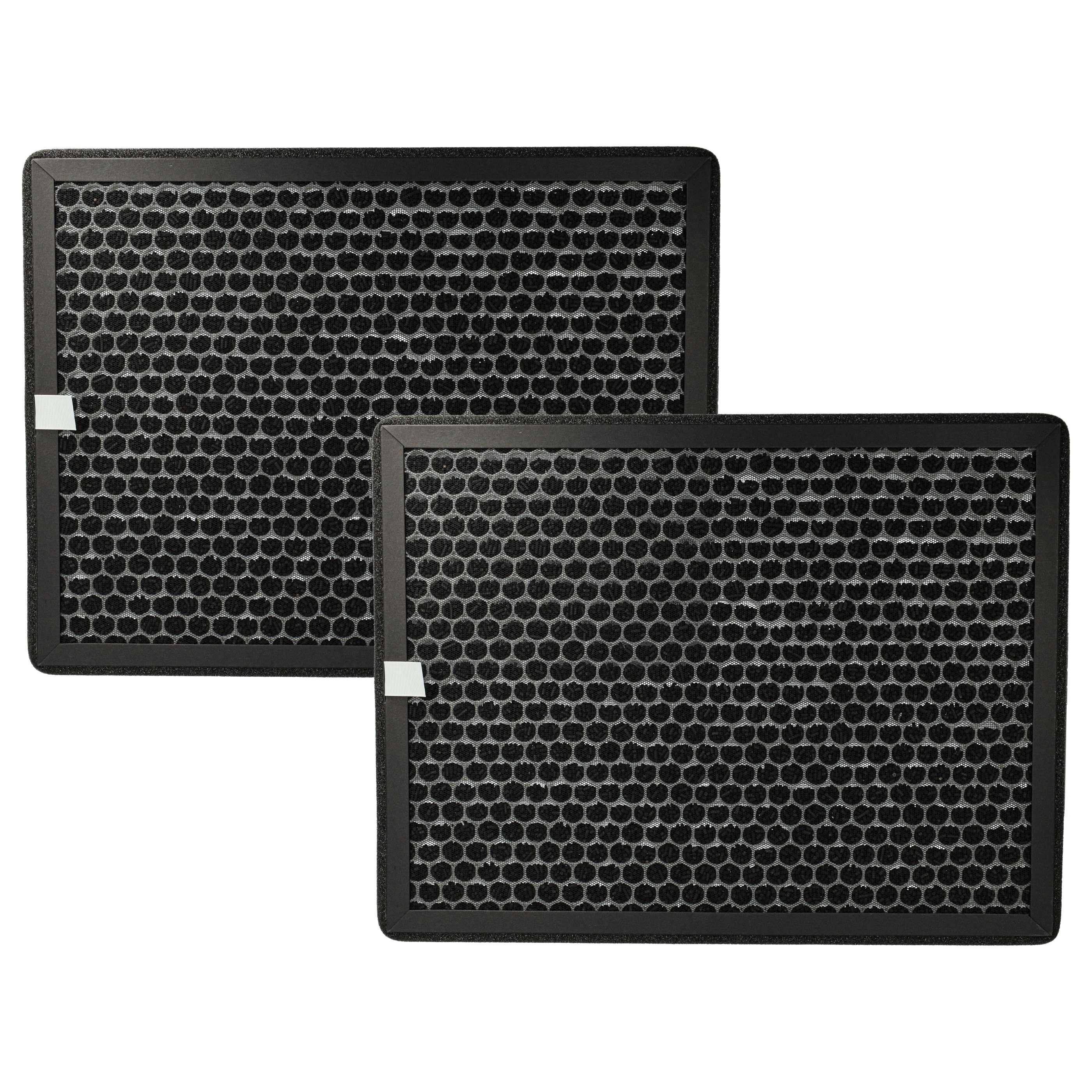 vhbw 2x Aktivkohlefilter kompatibel mit Philips AC3829/10, AC2889/10, AC2887/10, AC2882/10 Luftreiniger - Luftfilter Schwarz