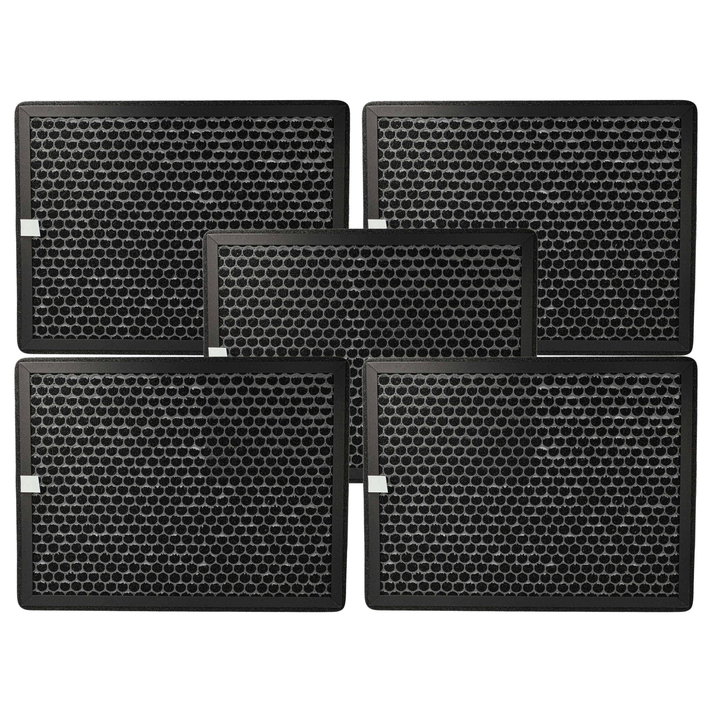 vhbw 5x Aktivkohlefilter Ersatz für Philips FY2420/30 für Luftreiniger - Luftfilter Schwarz