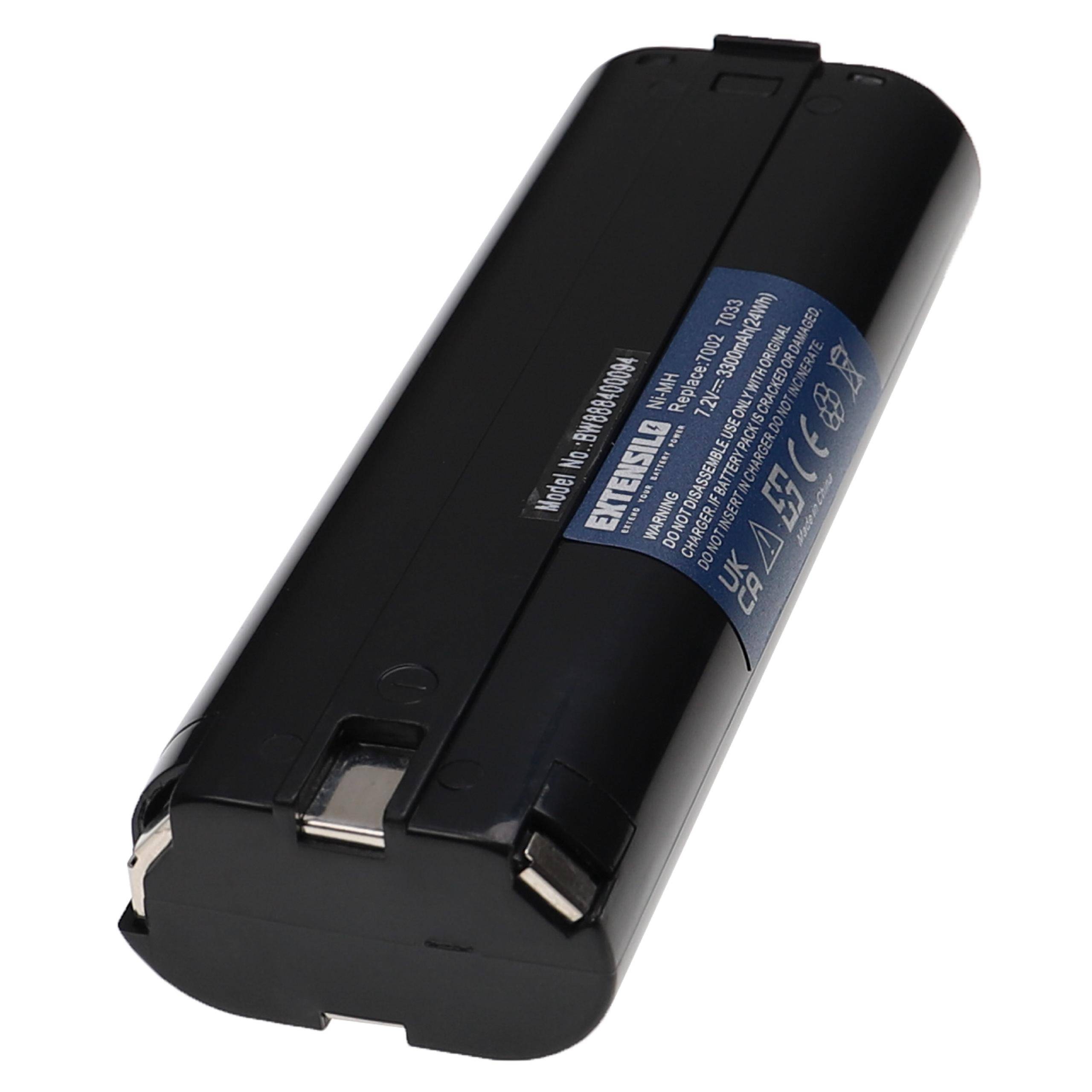 EXTENSILO 2x Akku Ersatz für Einhell 91011 für Elektrowerkzeug (3300 mAh, NiMH, 7,2 V)
