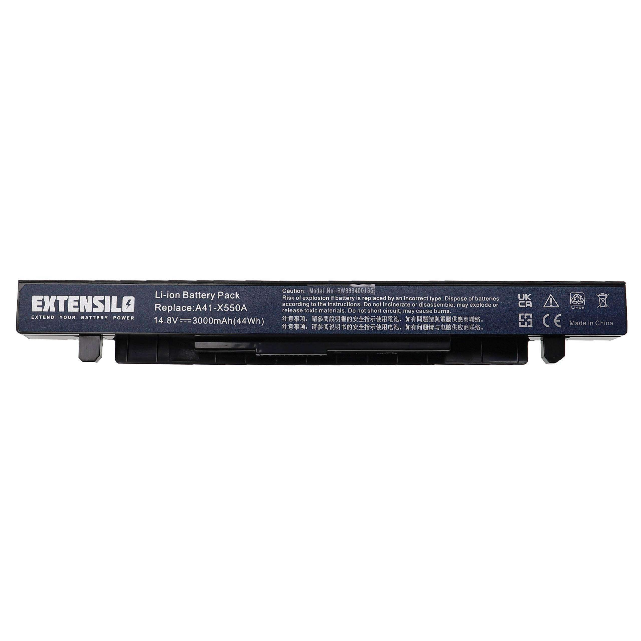 EXTENSILO Akku Ersatz für Asus A41-X550, A41-X550A für Notebook (3000mAh, 14,8V, Li-Ion)
