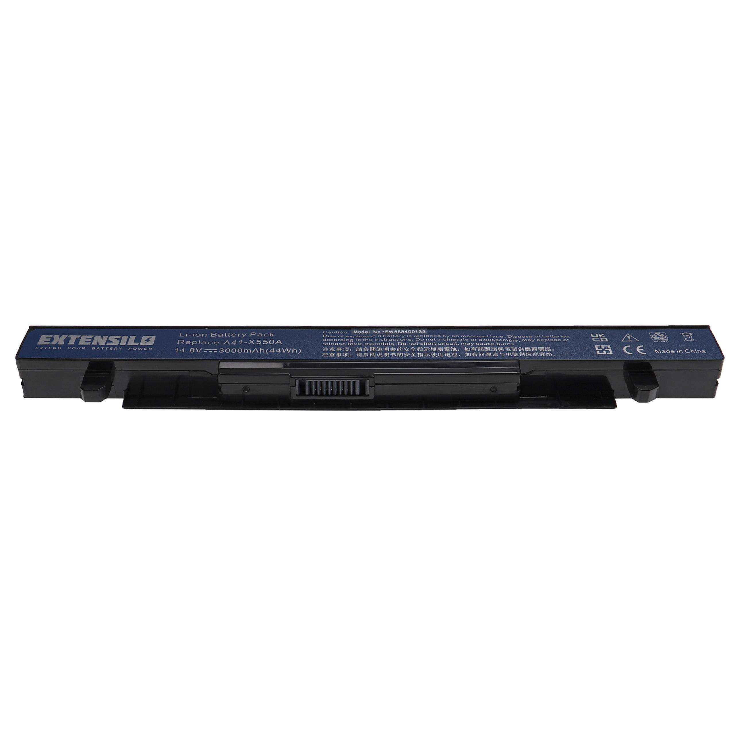 EXTENSILO Akku Ersatz für Asus A41-X550, A41-X550A für Notebook (3000mAh, 14,8V, Li-Ion)