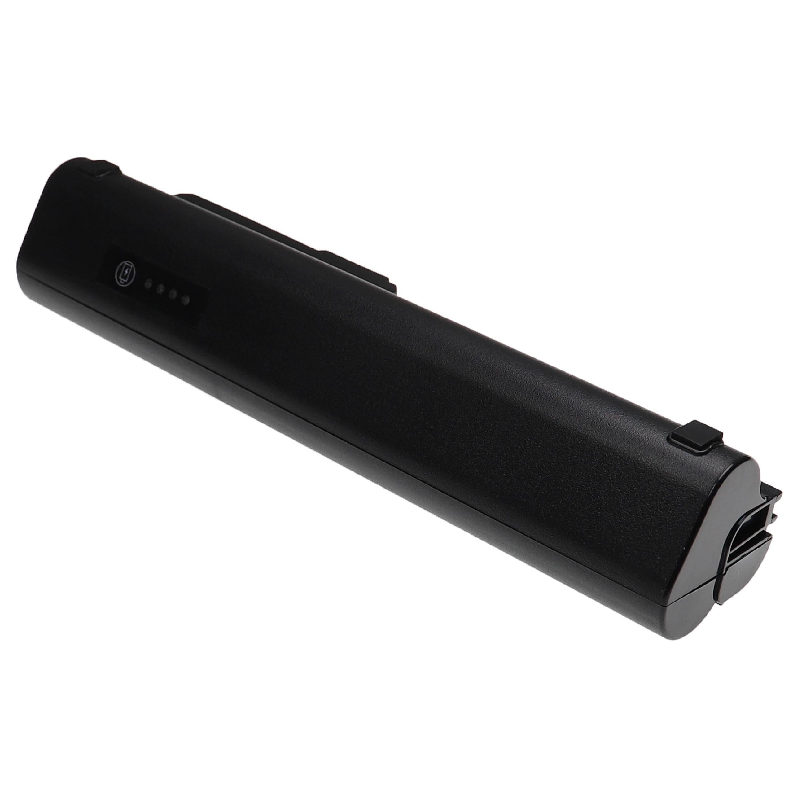 Eine schwarze zylindrische wiederaufladbare Fahrradbatterie mit Stromanzeige und Anschlussport, entwickelt für Elektrofahrräder.