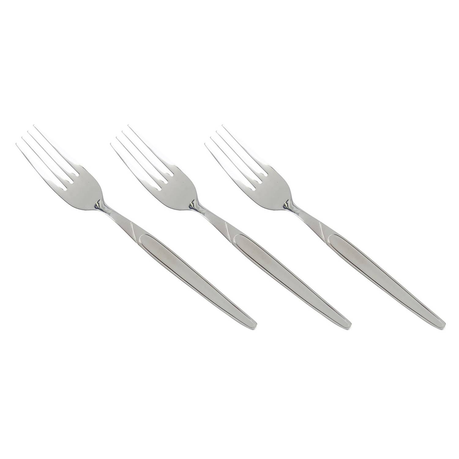 my basics Record 500 Menügabel Edelstahl rostfrei 18/0 poliert, spülmaschinenfest, silber (3er Pack)