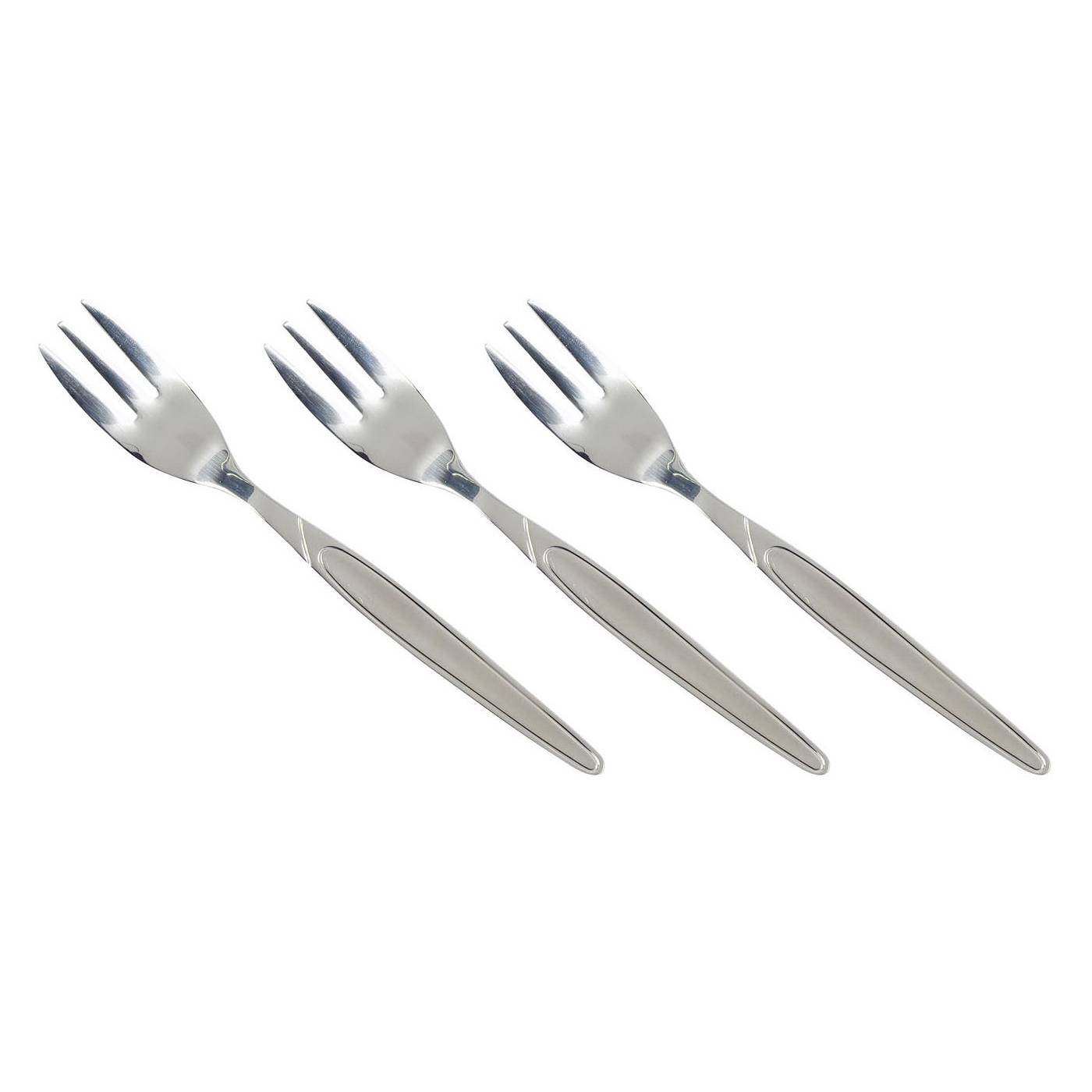 my basics Record 500 Kuchengabeln Edelstahl rostfrei 18/0 poliert, spülmaschinenfest, silber (3er Pack)