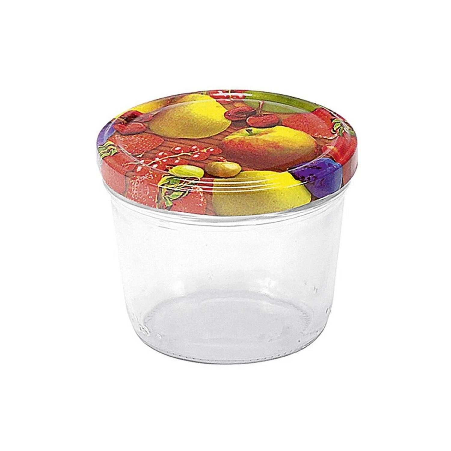 EmSy EMSY Schraubdeckelglas mit 82mm TO-Deckel Obstdekor 230 ml Pack, klar (6er Pack)