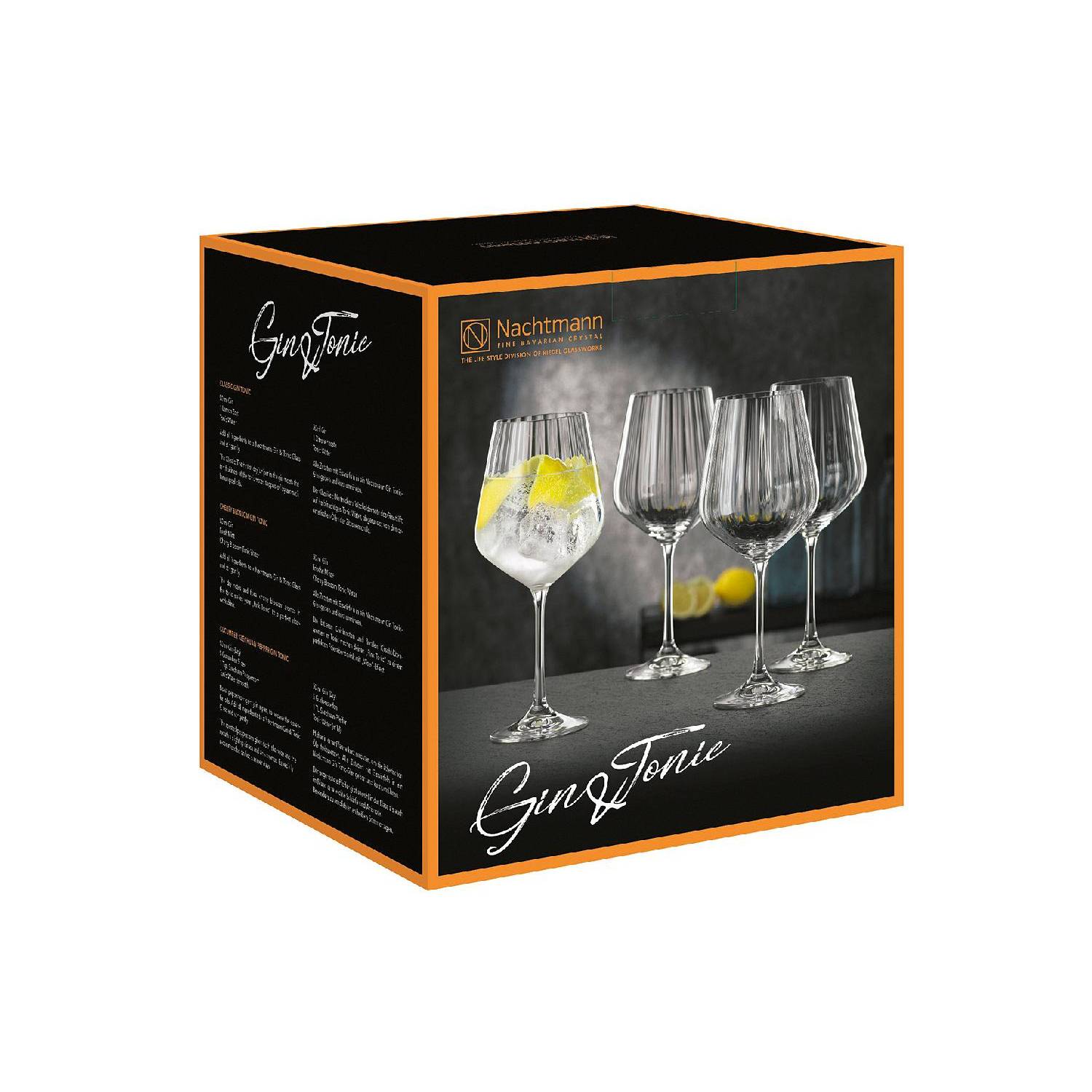 Nachtmann Cocktailglas Gin&Tonic 640 ml, Ø 10,5 cm, H 22,2 cm, klar (4er Pack)