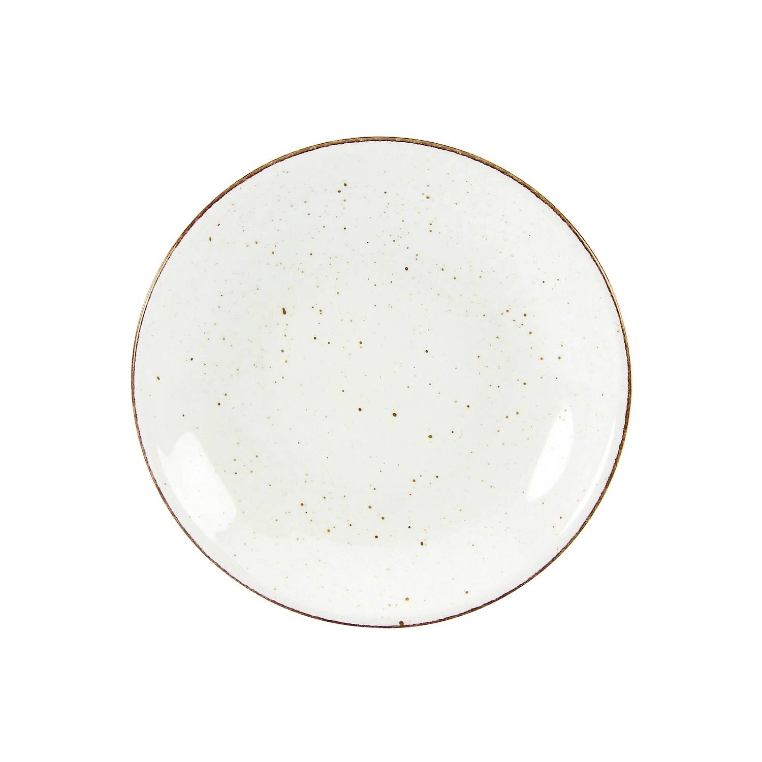 CreaTable Vintage Nature Suppenteller 23cm Porzellan, handgemalt, gesprenkelt, weiß