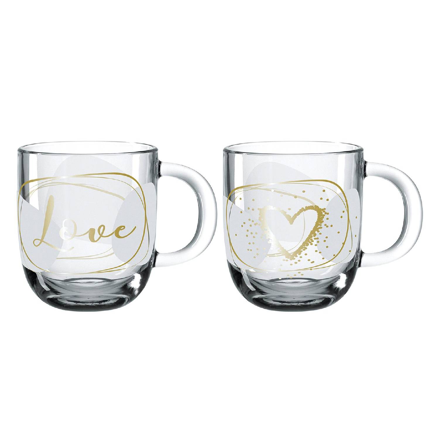 LEONARDO Tasse 400ml Love, klar, 2-teilig (1 Set)