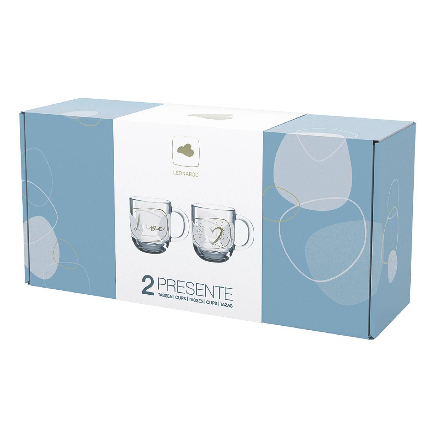 LEONARDO Tasse 400ml Love, klar, 2-teilig (1 Set)