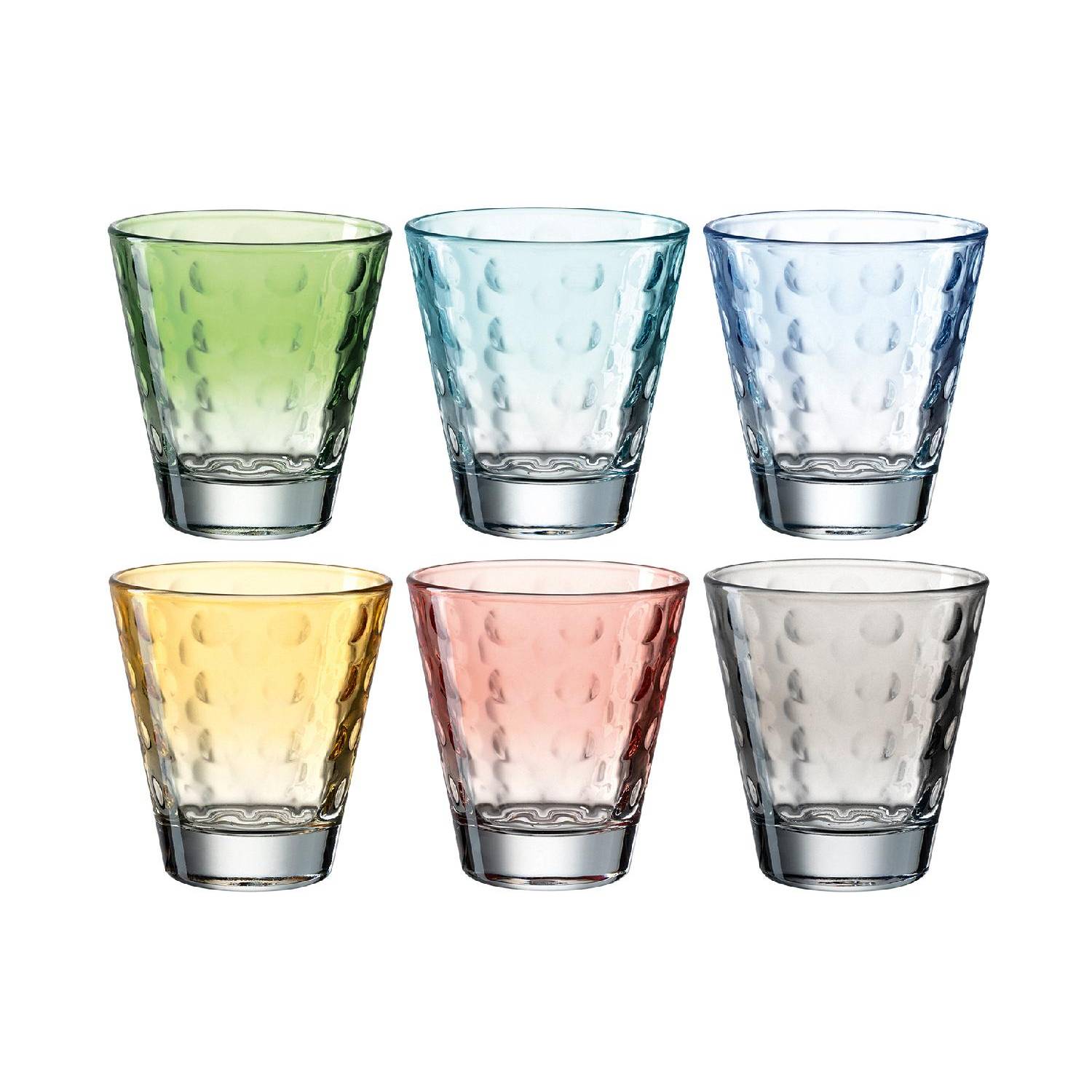 LEONARDO Optic Whiskybecher Pastell 250 ml, mehrfarbig, 6-teilig (1 Set)