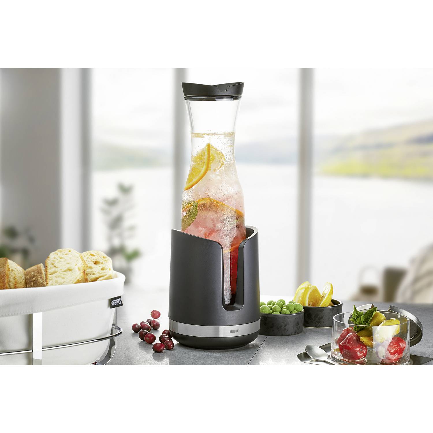 GEFU Karaffe Smartline, klar/schwarz