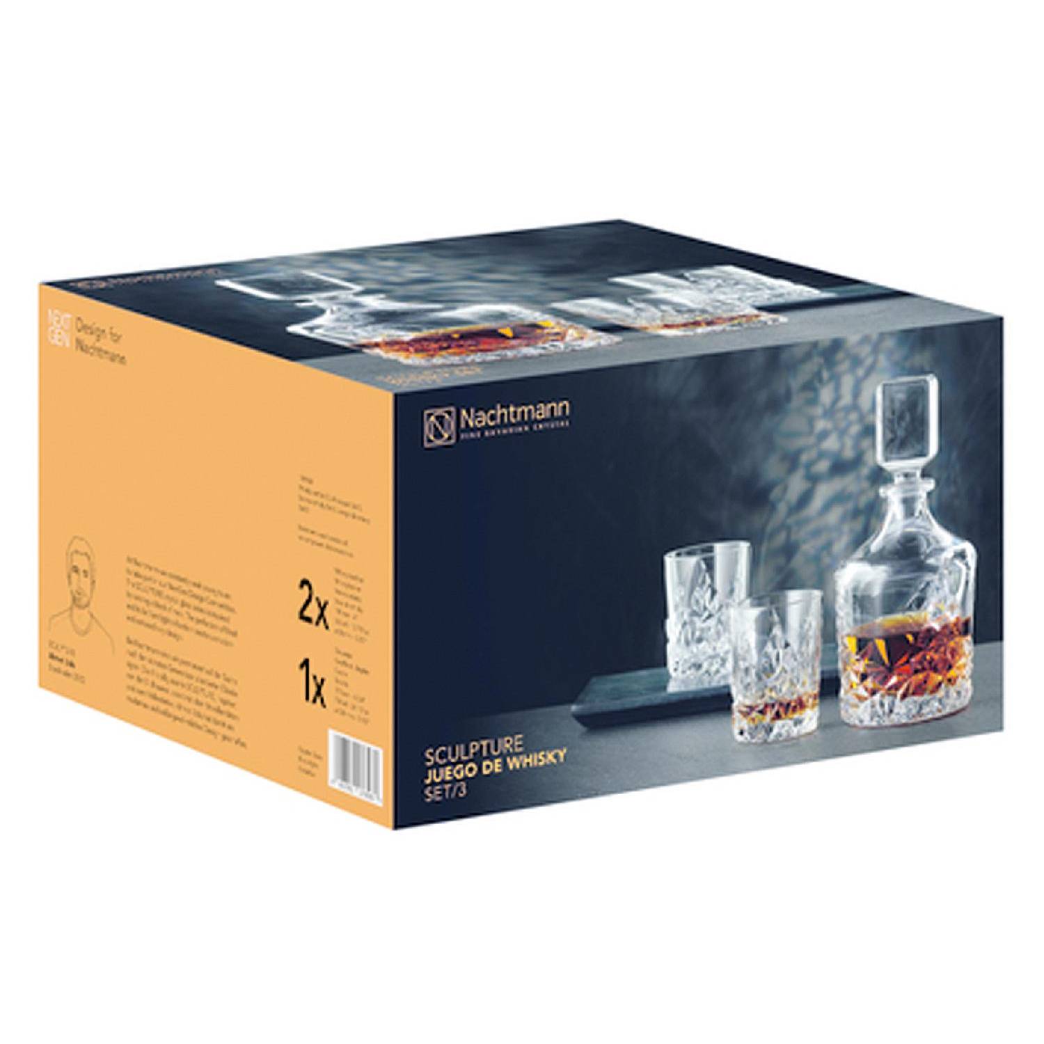Nachtmann Whiskyset Sculpture, klar, 3-teilig (1 Set)