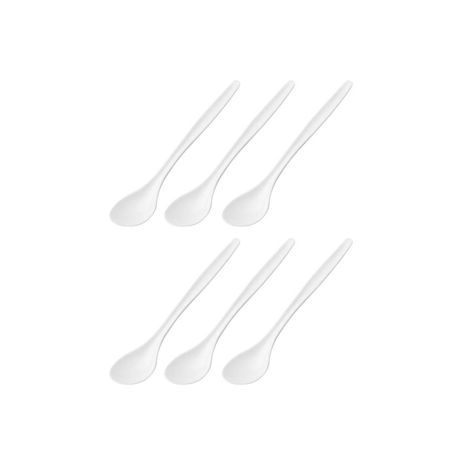 Westmark Eierlöffel, Kunststoff, 14,5 cm, wiederverwendbar, Mehrweg, weiß (6er Pack)