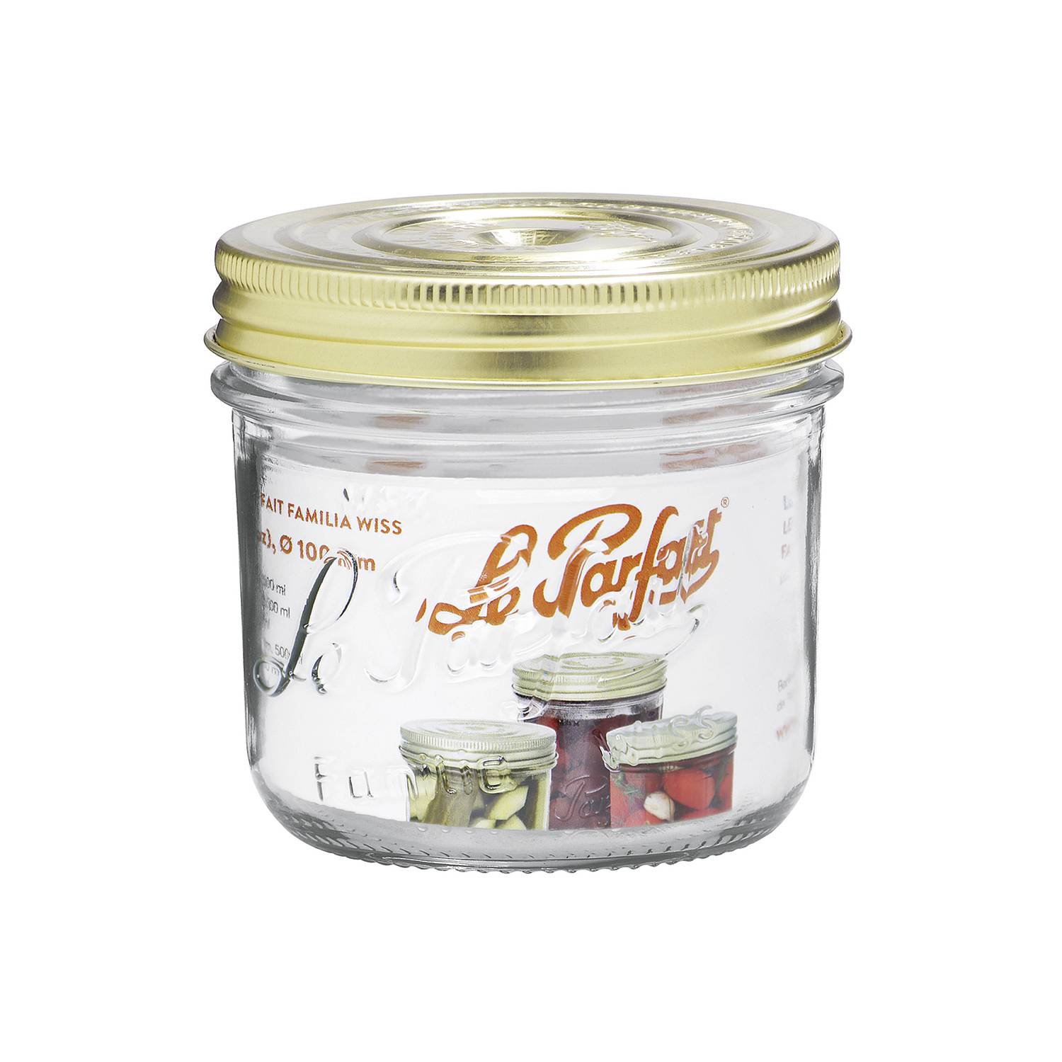 EINKOCHWELT Schraubdeckelglas LePafait Terrine 500ml Familia Wiss mit 100mm Schraubverschluss, klar