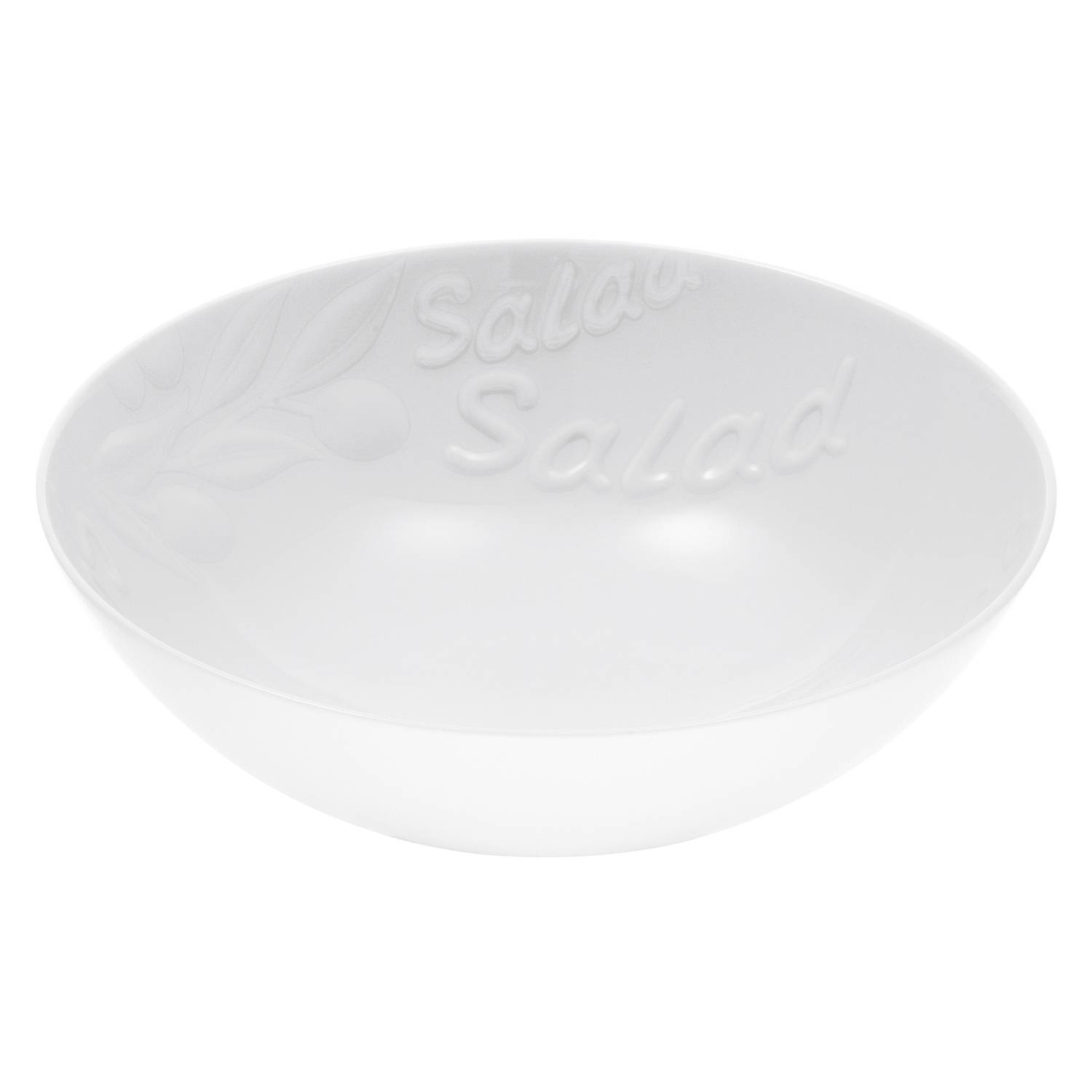 CreaTable Salatschüssel Olive 26cm, weiß