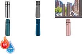 THERMOS Isolierflasche TC EVERYDAY, 0,5 Liter, silber matt doppelwandiger Edelstahl, hält 12 Stunden heiß / 24 Stunden